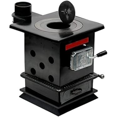 Imagem de Fogão a lenha de ferro fundido puro, fogão a lenha multiuso sem fumaça para tenda interior villa abrigo aquecimento diário cozinhar churrasco