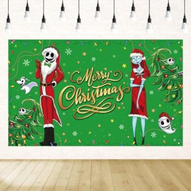 Imagem de Decorações de Natal Natal O Estranho Mundo de Fundo Faixa de Natal Jack e Sally Decoração Decorações de Natal para Festa em Casa