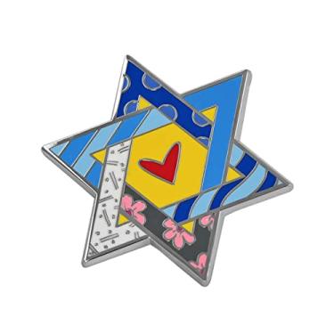 Imagem de Britto Romero Broche de esmalte colecionável Estrela de Davi, Zinco Metal, Sem pedras preciosas