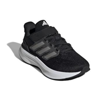 Imagem de adidas Tênis infantil unissex Ultrabounce 5 de renda elástica, Preto/branco/branco, 1 Big Kid