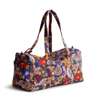 Imagem de Vera Bradley Bolsa esportiva feminina de algodão original, Buquê colorido, One Size