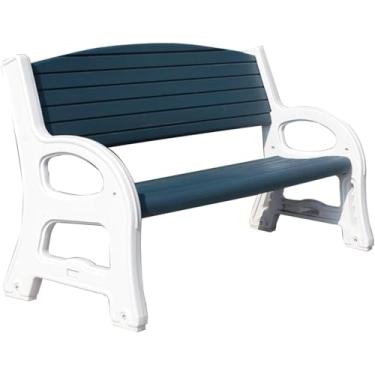 Imagem de Banco de varanda, bancos de jardim para exteriores com encosto e apoios de braços, resistentes ao calor e ao frio, sem necessidade de manutenção