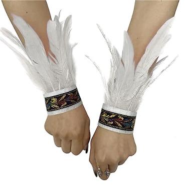 Imagem de Pulseiras de penas, 1 par de algemas de pulso de penas, pulseiras de tapa de penas, decoração de pulseira, fantasia, festa à fantasia/438