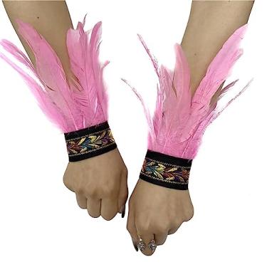 Imagem de Pulseiras de penas, 1 par de algemas de pulso de penas, pulseiras de tapa de penas, decoração de pulseira, fantasia, festa à fantasia/443