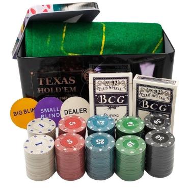 Imagem de Kit De Poker Profissional 200 Fichas Com 2 Deck