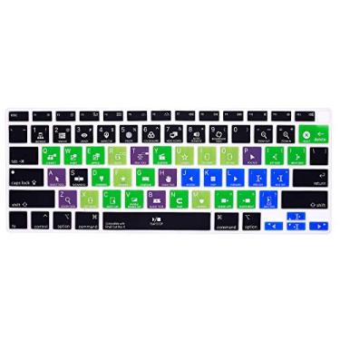 Imagem de HRH Capa ultrafina de silicone para teclado Final Cut Pro X Shortcut para MacBook Air 13 polegadas 2020 com Touch ID (MÓDLO A2179 e A2337 M1 Chip, layout dos EUA) Protetor de acessórios de teclado