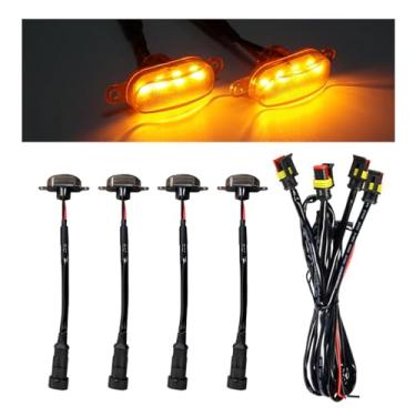 Imagem de Ohleats 4 peças de luz de grade dianteira do carro, luz de LED brilhante com chicote de fiação, lâmpada decorativa de grade frontal à prova d'água compatível com F150 F250 F350, acessórios externos