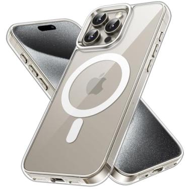 Imagem de JETech Capa Magnética para iPhone 15 Pro Max 6,7 Polegadas Compatível com o Carregamento sem fio MagSafe, Case para Celular à Prova de Choque, Capinha Parte Traseira Claro Anti-Riscos (Claro)