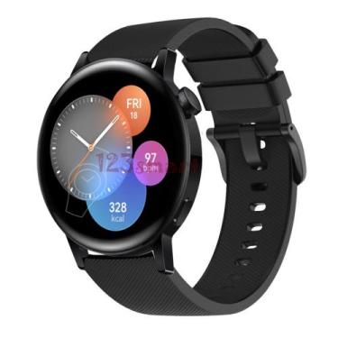 Imagem de Pulseira de Silicone p/ Smartwatch GT3 42mm - 123Smart, Preto