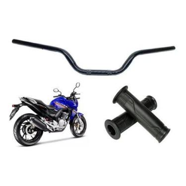 Imagem de Kit Guidão Preto Fosco Manopla Moto Honda Cbx Twister 250 2014 Em Dian