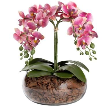 Imagem de Arranjo 4 Hastes Orquídea Flor Artificial Realista Decoração Centro de