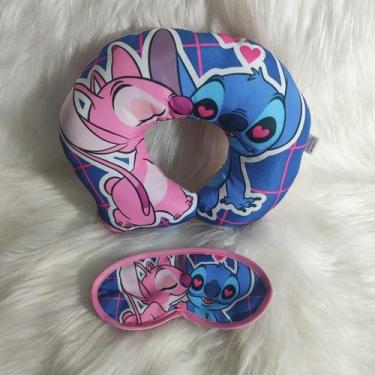 Imagem de Almofada Para Pescoço Com Máscara de Dormir Viagem Descanso Macio Esta