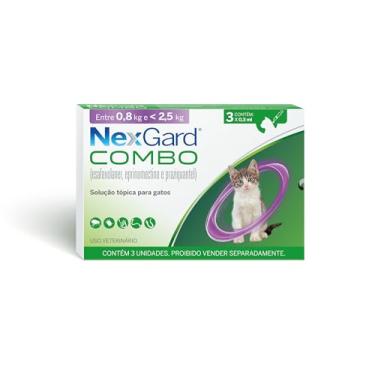Imagem de Nexgard COMBO Antipulgas e Sarna e Vermífugo para Gatos até 2,5 kg - 3 aplicadores