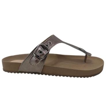 Imagem de Sandalia Feminina Salto Baixo Rasteirinha Aine Store Atenas Prata, Pra