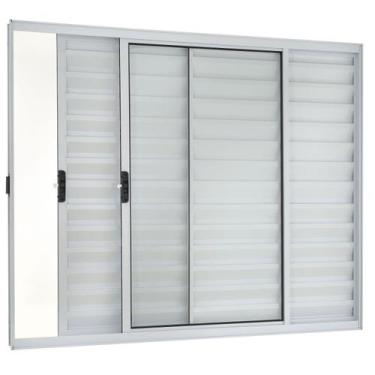 Imagem de Janela de Alumínio Veneziana 100x150cm 3 Folhas Direita Ecosul Esquadr