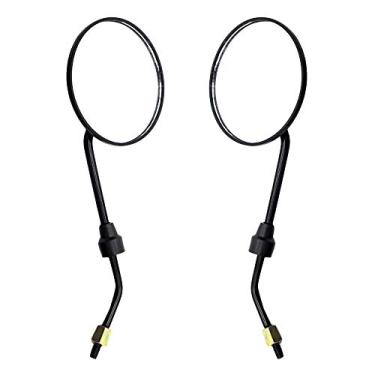 Imagem de Espelhos retrovisores Extremidades de direção, redondos, pretos, ajustáveis Espelhos de marcha ré para veículos elétricos Motocicleta Bicicleta 8cm