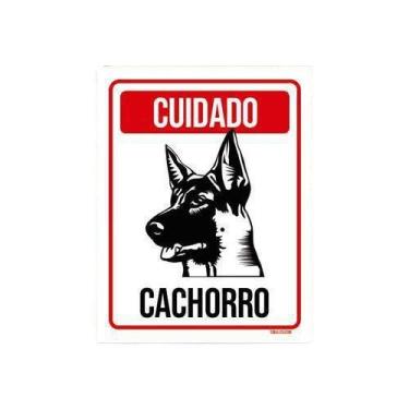 Imagem de Placa Cuidado Cachotto Pastor Alemão 36X46 - Sinalizo