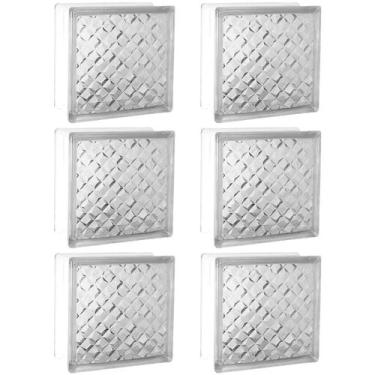 Imagem de Kit 6 Tijolos Bloco De Vidro Esferas 19X19X8 Tradestar