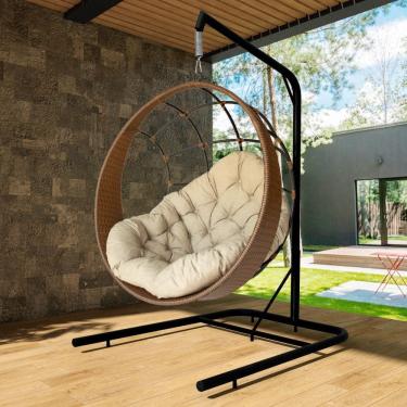 Imagem de Cadeira Balanço Ninho Suspenso com Suporte e Almofada Impermeável