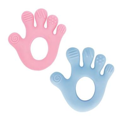 Imagem de Mordedor Mãozinha Com Texturas Alivio Gengiva Bebê Buba, Azul