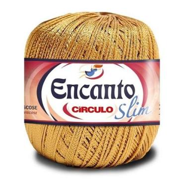 Imagem de Linha Encanto Slim 240 Metros Dourado Ouro Circulo Fio 100% Viscose Pa