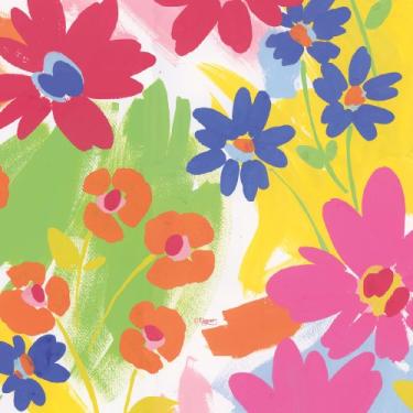 Imagem de Conjunto de 2 velas de papel quadrado para salada da Entertaining with Caspari com 2 pratos florais; 16 pratos no total