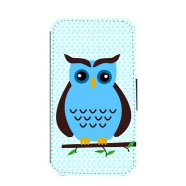 Imagem de Rikki Knight Capa carteira azul e marrom Deco coruja flip com aba magnética para Samsung Galaxy S3