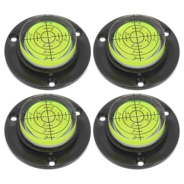 Imagem de HARFINGTON 4 peças de alta precisão horizontal nível de bolha 16,5 x 49 mm ferramentas de layout de medição de nível de olho de boi redondo para RV TV quadro quadro pendurado ferramenta nivelador,
