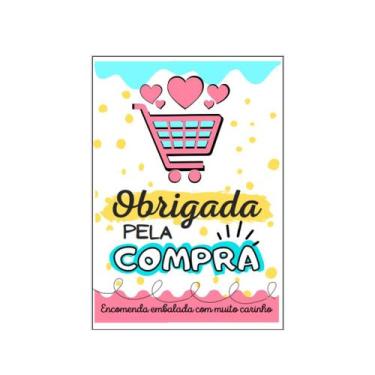 Imagem de 50 Cartões Agradecimento - Obrigada Pela Compra - Tam: 7 x 10 cm - 4Fo