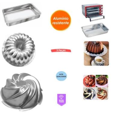 Imagem de Kit De 1 Assadeira Retangular Tamanho 0 Para Forno Elétrico + 1 Forma 