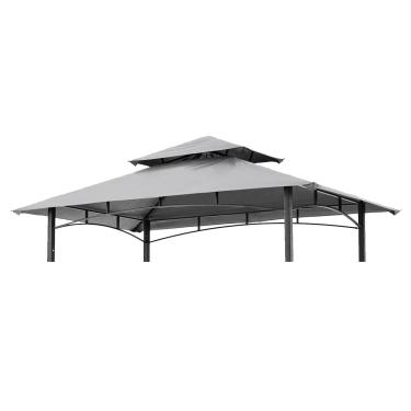 Imagem de Telhado de substituição para churrasqueira para churrasqueira – Hugline 13 x 20 cm cobertura de barraca de churrasco de camada dupla adequada para modelo L-GG001PST-F (cinza)