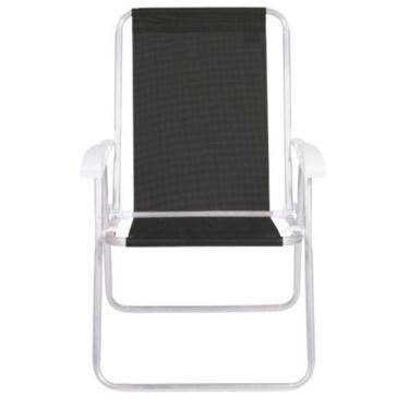 Imagem de Cadeira De Praia Jardim Alumínio Conforto Azul Sannet Portátil Dobráve