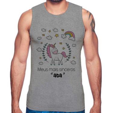 Imagem de Regata Meus mais sinceros "ata" - Foca na Moda, Cinza, G
