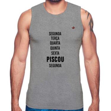 Imagem de Regata Piscou, segunda - Foca na Moda, Cinza, GG