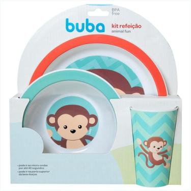 Imagem de Kit refeição infantil buba copo e pratos, MACACO