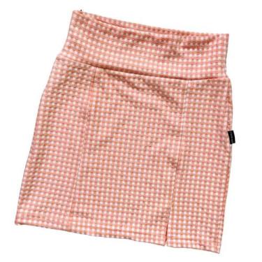 Imagem de Saia xadrez quadriculada com fenda na lateral estampa vichy - lush!, L