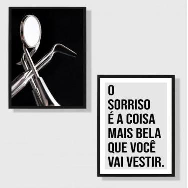 Imagem de Kit 2 Quadros Para Consultório Odontológico 24x18cm - Quadros On-line,