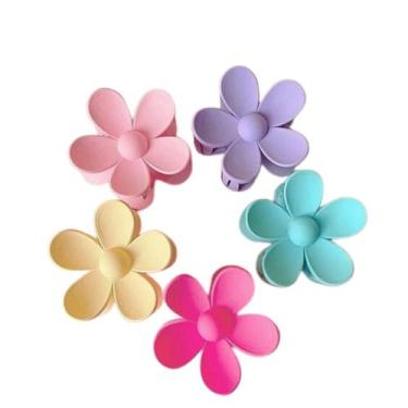 Imagem de Kit 5 Presilha Piranha Flor Grande Cabelo Estilo Moda Beleza - Cali