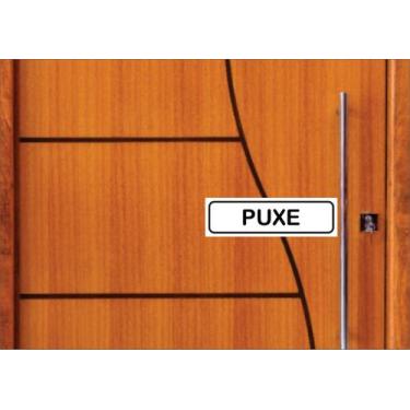 Imagem de Empurre Puxe Placa de Porta Empresa Lanchonete Escritório Loja Comérci