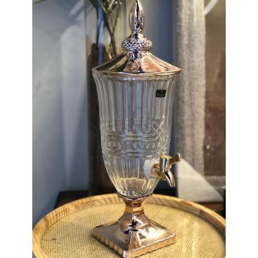 Imagem de Suqueira Fratello em cristal ecologico com pe e tampa 2L cor cobre