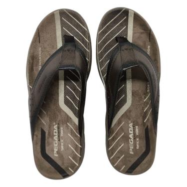 Imagem de Chinelo de Dedo Masculino Conforto Dia a Dia Couro Pegada