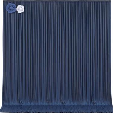 Imagem de Cortinas de fundo azul marinho de 3 m x 3,6 m, painéis para festas, tecido sem rugas, cortinas de pano de fundo, para casamento, chá de bebê, fotografia, noivado, festa, revelação de gênero, cortina