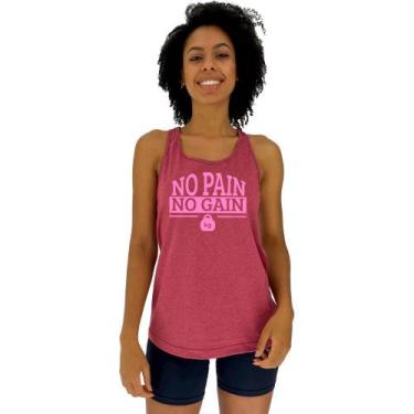 Imagem de Regata Feminina Recorte Nadador MXD Conceito No Pain No Gain, Vermelho