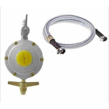 Imagem de Kit Regulador 506/01 Gás 2kg Aliança+ 3m Mang Metal + Abraç - Hidrogas