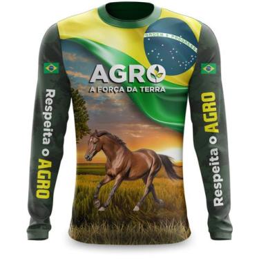 Imagem de Camiseta Manga Longa Agro a Força da Terra Roça Cavalo - Fabriqueta, G
