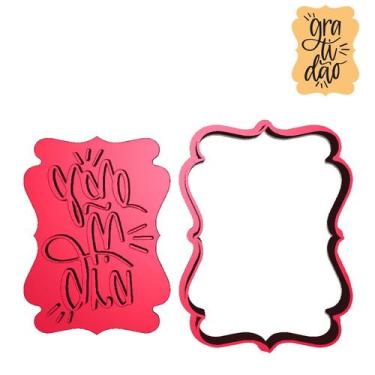 Imagem de Cortador Marcador Placa Frase Gratidão Alto Astral - DOCE IMPRESSO, 8,