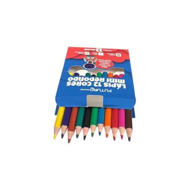 Imagem de Kit 2Cxs Mini Lápis De Cor 12 Cores 9Cm Infantil Resistente