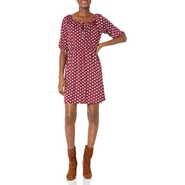 Imagem de Star Vixen Vestido feminino camponesa, Burgdot, Medium Petite