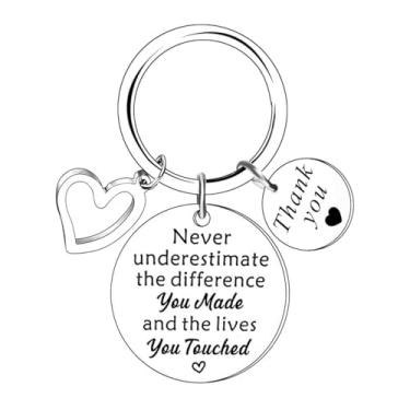 Imagem de YALLNASL Chaveiro Going Away Appreciation Gift for Coworker Never Underestimate the Difference You Made para colegas de trabalho e mulheres, Chaveiro, P