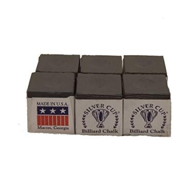 Imagem de Meia dúzia de giz para taco de sinuca e prata carvão